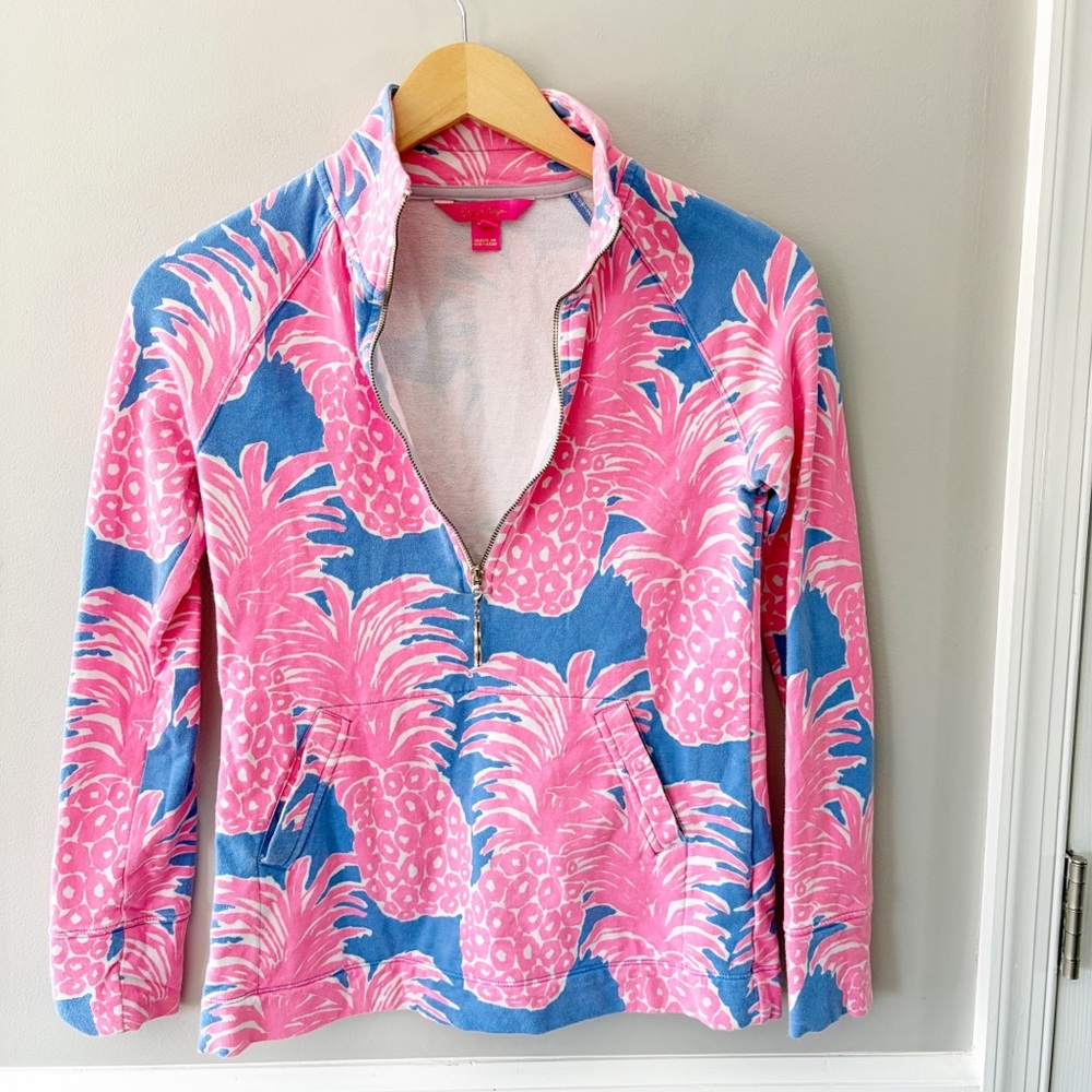 Lilly Pulitzer Skipper Popover Quarter Zip Pullover Treasure Trove UPF 50+ XXS - Picture 6 of 10